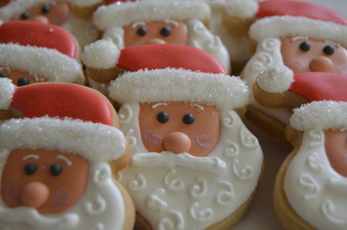 Decorating Santa Face Cookies