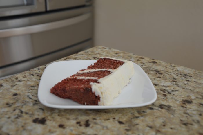 Vegan Red Velvet Cake with Lemon Buttercream Frosting